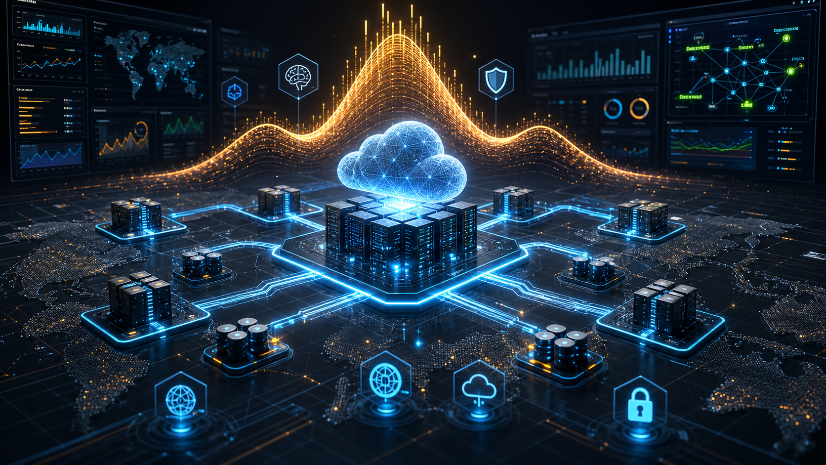 Distributed cloud infrastructure handling a large traffic spike